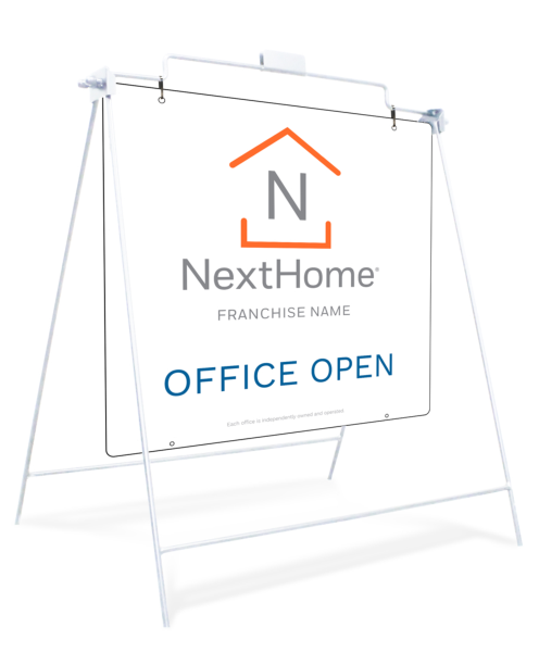 Office Open White Swinging A-Frame and Sign Panel Unit, 24h x 24w, PVC